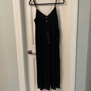 Black button-front jumpsuit